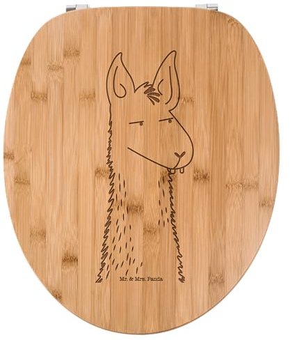 Mr. & Mrs. Panda WC Sitz Lamakopf Genervt - Geschenk, Freundin, Klodeckel, Klobrille, Alpaka, Büro, Büroalltag, Toilette, beste Freundin,