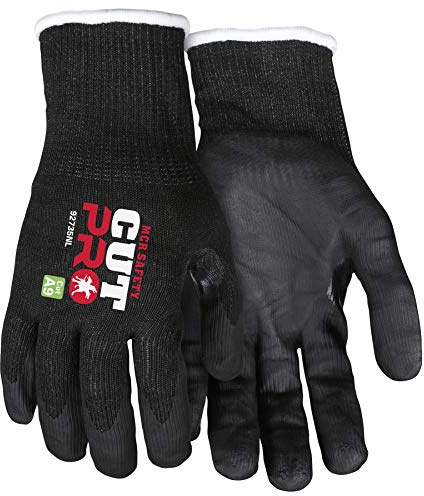 MCR Safety 92735NL Cut Pro 15 Gauge HyperMax/Steel Work Glove, Cut Protection, Nitrile Coated Palm & Fingertips, Thumb Crotch, Touchscreen Friendly, Large