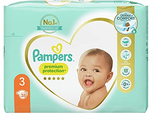 Pampers Protection Premium Couches Pièces, Multicolore, Taille 3, 35 unité