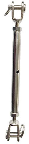 Sunload Tensor de antena con dos horquillas fijas, acero inoxidable AISI 316 V4A (M6)