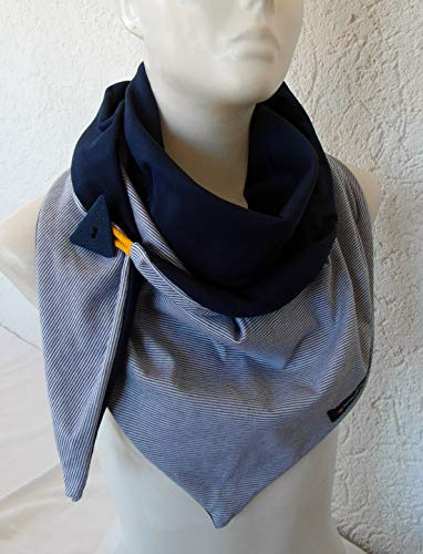 Sommer- Schaltuch, Dreieckstuch, mit Knopf, Wickelschal, Handmade in Deutschland