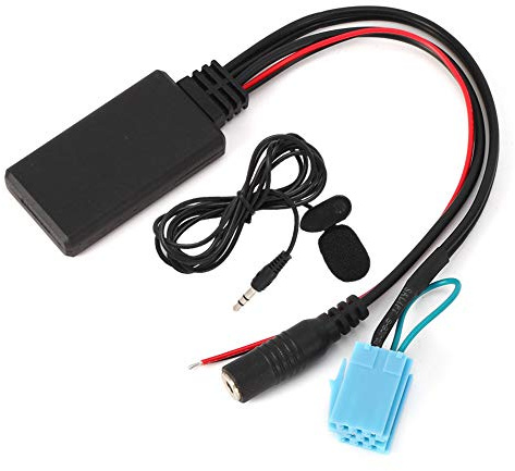 Akozon Adattatore AUX-IN per auto Qiilu Adattatore Bluetooth con microfono per chiamate in vivavoce Adatto per Smart Fortwo 8 pin