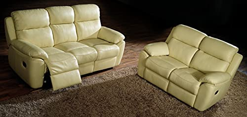 Mapo Möbel Ledersofas Kinosofas Relaxcouch Fernsehsofas 2631-3+2-gelb