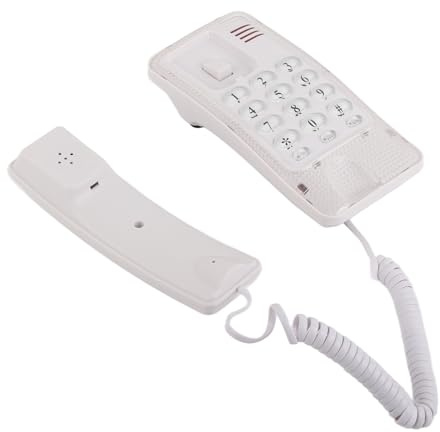 Cigemay Corded Landline Telephone, Wall Mountable, Hotel & Office Use, White