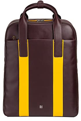 DUDU Herrenrucksack aus Leder, Laptoprucksack bis zu 16 Zoll, Tabletrucksack, Rucksack für die Reise, für Business und Büro, elegant und bunt, mit Rollkofferbefestigung Burgundy