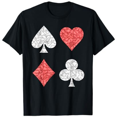 Kartenspieler Spielkarten Symbole Karo Pik Kreuz Herz Kostüm T-Shirt