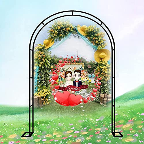 Arco da Giardino in Metallo,Arco per Rose per Piante Rampicanti,Resistente Padiglione da Giardino,Traliccio,Pergolati alle Intemperie E Autoportante,con Base,Facile da Montare,Nero,W3.5M*H2.2M