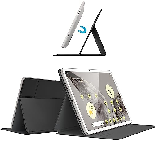 Speck Google Pixel Tablet-Hülle & Ständer 2023 – Schlankes, faltbares Design, Kameralinsenschutz, Google Pixel Tablet Ständer & Hülle – An-/Aus-Magnet – Schwarz & Weiß MagFolio