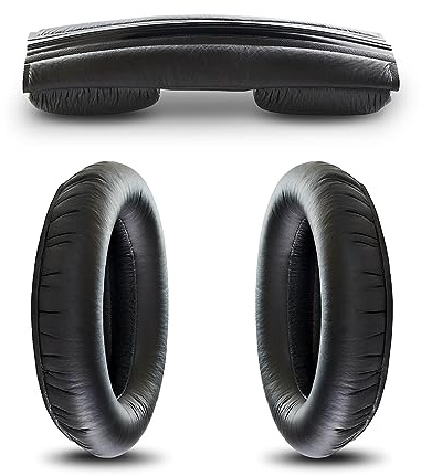 SCROY Coussinets compatibles avec Sennheiser HD280 (Version redessinée) Coussinets de Rechange pour écouteurs et kit de Bandeau pour HD 280 (Pro) HMD280 Noir (Coussinets et Bandeau)
