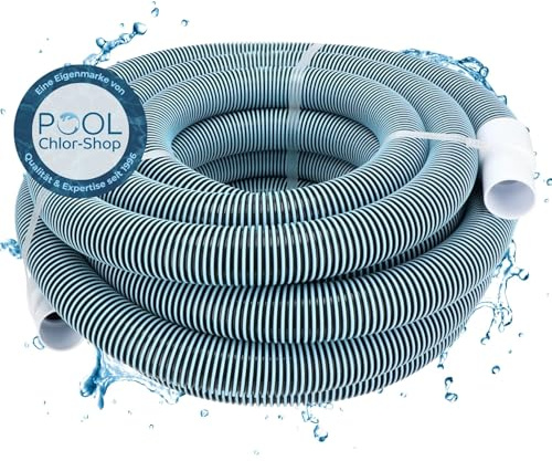 Duraol Tuyau de piscine 38 mm I Longueur 12 m I Tube d'aspiration avec manchons intégrés I Tuyau flottant pour aspirateur de sol I Conduite de piscine 38 mm noir I Accessoire haut de gamme