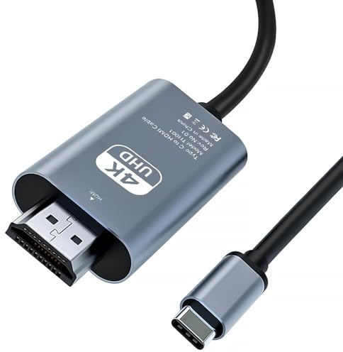 HDMI Adapter USB C HDMI 4K HDMI,2M USB C HDMI Adapter USB C to HDMI Compatibile da Thunderbolt 3/4 a HDMI per MacB Pro2017/2018,Surfac Lapta 7/8/9,IPa Pro2018,Air 2022,Vivo X80 Pro,Samsung S23 usw.