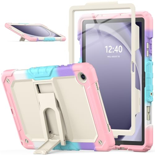SEYMAC stock Case for Samsung Galaxy Tab A9 Plus / A9+ 11 Inch 2023 (SM-X210/X216/X218), Full-body Shockproof Cover with Screen Protector & Folding Stand for Samsung A9 Plus Tablet Case, Pink