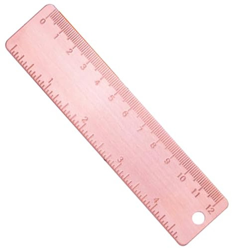 VILLFUL Multifunktionales Kupferlineal 12cm Robust und Tragbar Metalllineal für Zeichnen und Unterricht Praktisches Schülerlineal in Rosa mit Gerader Skala