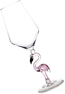 CIYODO Flamingo Shaped Pink Frosted Red Wine Glass 500ml Grape Wine Goblet Party Drinking Cup Single Piece