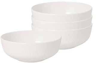 Villeroy & Boch - Afina Bol aus Premium Porzellan, Schüssel Made in Germany, spülmaschinenfest und mikrowellensicher, stapelbar, weiß, 4er Set