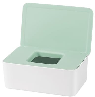 PTATT Desktop-Versiegelte Wischspender Wischbehälter Halten Sie Wischtücher feucht DREI Schichten entfernbarer Babywischhalter Einfacher offenes Nassgewebespeicher Nicht-S Green