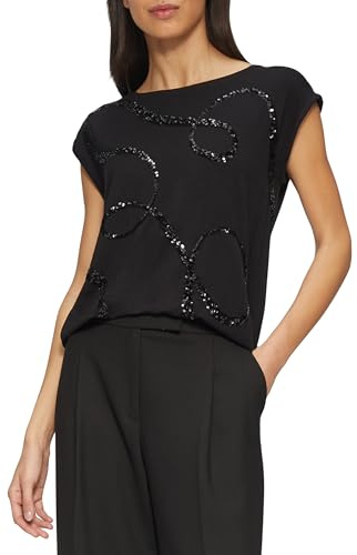 s.Oliver Black Label Damen 2157278 T-Shirt mit Pailletten (1er Pack)