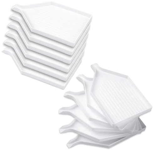 12 vassoi in plastica per pittura a diamante, bianchi, accessori per perline per pittura artistica, accessori per pittura fai da te, accessori con strass