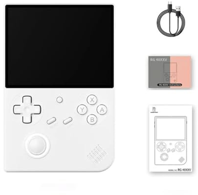 WANENGEDIY RG40XXV Handheld Game Console Built in 4800+Games, 4-inch Vertical Screen Retro Gaming Console Supports Linux Cortex-A53 CPU, RGB Lighting Effects -64G White