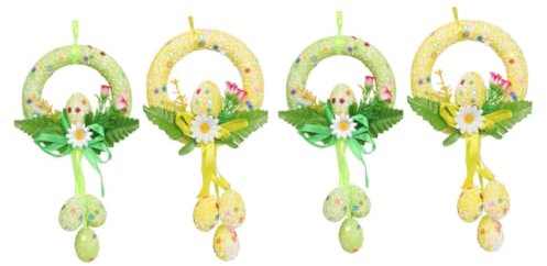 Amosfun 2 Sätze Osterei-verzierung Spielzeugauto Osterhase Osterdeko Neon Plüsch Benutzerdefinierte Fans Osterjagdspielzeug Eierfarbe Herbstdeko Für Zu Hause Ei-Ornament Tür 2 Stück * 2