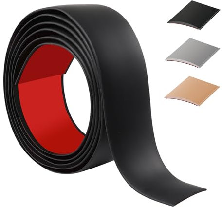 100cm Striscia di soglia Autoadesivo,Flessibile Profilo di Transizione PVC, Strisce di Transizione Per Soggiorno,Transizione del pavimento Per Unire Le Fughe Del Pavimento/Piastrelle(4cm，Nero）