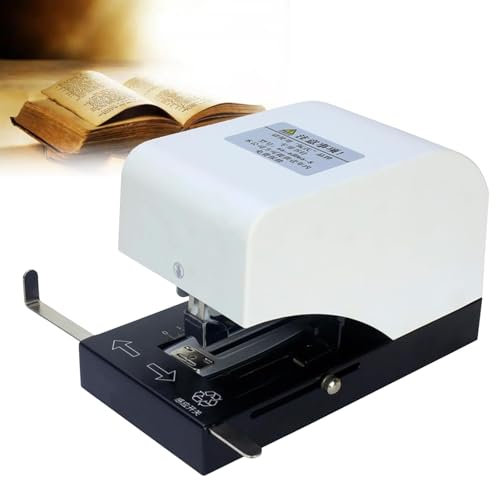Grapadora Eléctrica Automática Pequeña, Máquina Encuadernadora con Grapadora Automática, Dos Métodos de Encuadernación, Profundidad de Inserción de Papel 63 Mm, para El Hogar, La Escuela