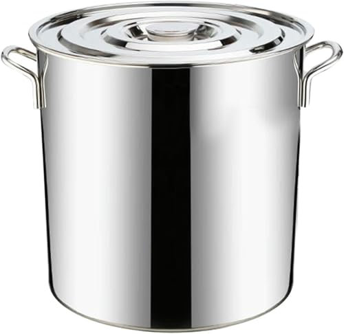 Olla de Acero Inoxidable Olla de acero inoxidable Olla de acero inoxidable Olla grande para sopa con tapa, olla para cocinar sopa, mariscos, caldo, enlatado, cantimploras, hoteles, uso domés