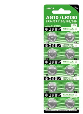 Piles bouton - Piles bouton Lr1130 | Pile Lr1130 | 10 piles 1,5 V | Pile bouton anti-rampante | Cellule de montre portable | Petits appareils électroniques pour calculatrices, montres
