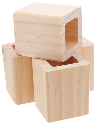 HYTROVE Furniture Leg Risers 4 Pack Solid Wood Cube Bed Height Risers for Sofa Couch Chair Table Feet Protectors Pads 2.36In Height Increase for Easy Cleaning and Extra Storage