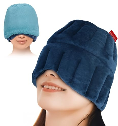 Comfytemp Cappello Riutilizzabile per Emicrania e Fascia Mal di Testa, Alleviare la Pressione Sinusale, Mal di Testa Tensivi e Affaticamento Degli Cchi, Maschera Termica per Gli Occhi