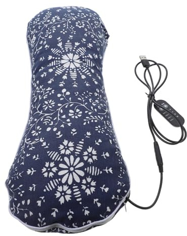 Healvian Almohada Cervical Térmica USB con Moxa Desmontable y Lavable Cojín de Azul Elegante para Aliviar Fatiga Casa Oficina y