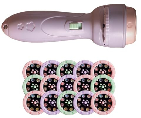 Arrovarp Children's Projection Torch With 5 Cards, 11.5x3.6cm Torch Light And Projector Toy, Slide Projector Torchs Projection Light, Kids Cartoon Projectors Toy For Kids Girls Boys Preschool Learning