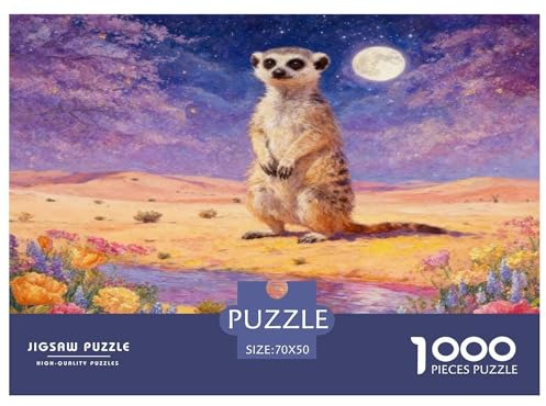 Puzzle SuriChate 1000 Pièces pour Adultes Et Enfants, Jeu De Société Convivial, Casse-tête Buisson Fleuri et Désert, DéCoration, Cadeau Adulte 70x50cm/1000pcs