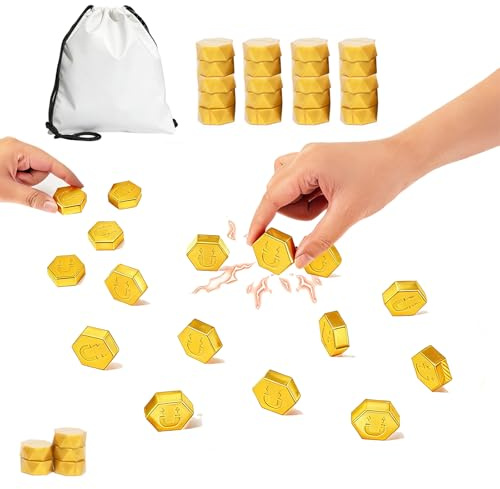 KINDLUME Ajedrez Magnético, Juego Magnético, Juego de Imanes, Ajedrez Magnético Portátil, con 20 Piezas Magnéticas Doradas y Bolsa de Viaje, Juego de Mesa de Estrategia, para Niños, Adultos, Familia