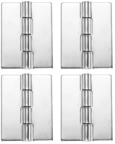 QUARKZMAN 4 Paquets de Charnières Lourdes Soudables, 2.5 x 1.97 x 0.08 Charnières à Souder 304 Acier Inoxydable Charnières Métalliques Pliantes pour Portes de Remorque, Argenté