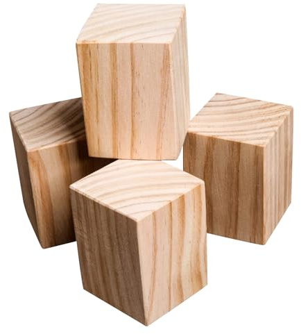 sänghöjare för tung belastning, 4 st Fyrkantiga möbler i massivt trä 3-20cm Höjd(7 x 7 x 3cm)