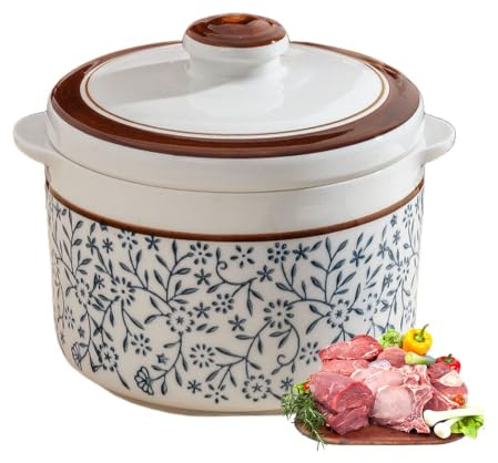 Ciotole for zuppa di cipolle francese, casseruola in ceramica con coperchio, zuppiera giapponese in stile vintage, casseruola for feste di zuppa, cene di famiglia(1000ML)