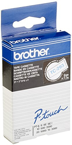 Brother TC293 Schriftbandkassetten 9mm weiß/blau, Klein