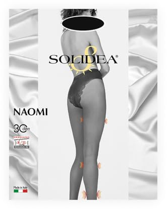 SOLIDEA Collant 30 den a maglia liscia NAOMI Calze a compressione graduata 8/11 mmHg Art. 013130