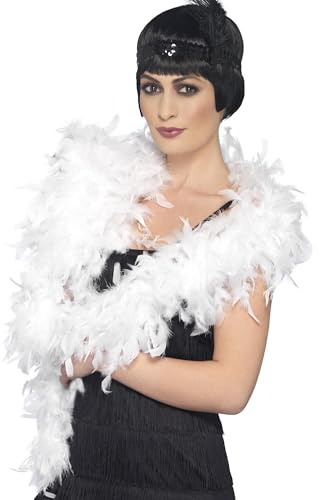 Smiffys Deluxe Boa, Weiß, Feder, 180cm, 80g Halloween