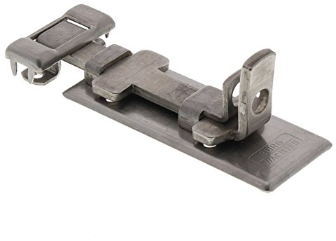 Burg-Wächter Schloss und Riegel Set, Vorhangschloss wetterbeständig, Panzer Riegel Edelstahl, Für flächenbündige Türen, R 100 Ni, 460 Ni 40 SB