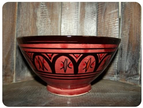 Simandra Orientalisk marockansk keramisk skål, keramisk müsli, frukt, sallad, skål, dekoration, medium, färg, röd