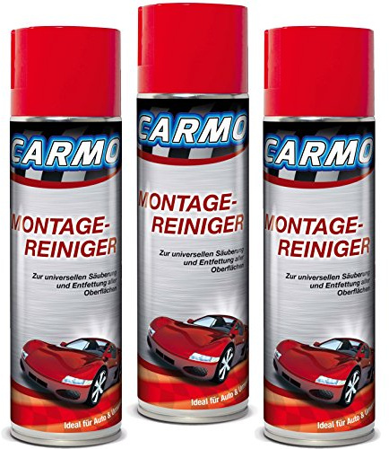 CARMO 3X Montagereiniger | Bremsenreiniger | Acetonfrei | Nicht korrosiv | Hohe Reinigungskraft | Entfernt Öle, Fette, Bremsstaub und eingebrannte Ablagerungen | 500 ml