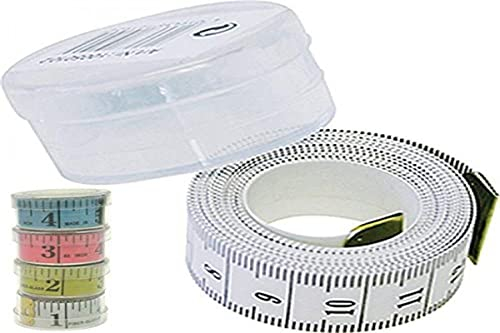 Jean Jean Products Schneidermaßband, Glasfaser-Kunststoff, 1,5 m, Schwarz/Weiß, inklusive kleiner transparenter Aufbewahrungsbox