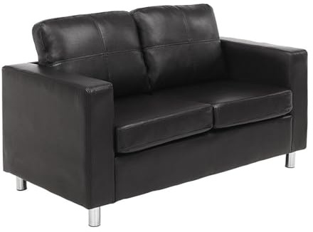 Vente-unique - Sofa ohne Schlafmöglichkeit 2 Ackley - Kunstleder - schwarz