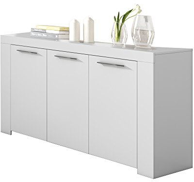 Habitdesign Aparador, Buffet Moderno, Armario Auxiliar Comedor, Modelo Ambit, Color Blanco Artik, Medidas: 144 cm (Ancho) x 80 cm (Alto) x 42 cm (Fondo)