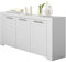 Habitdesign Aparador, Buffet Moderno, Armario Auxiliar Comedor, Modelo Ambit, Color Blanco Artik, Medidas: 144 cm (Ancho) x 80 cm (Alto) x 42 cm (Fondo)