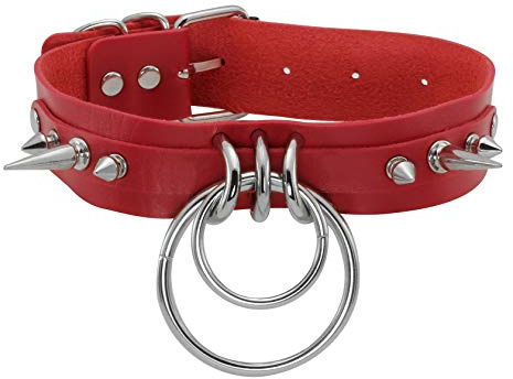 MILAKOO O Ring Punk Goth Metall Spike Nieten Leder Kragen Halskette Nieten Halsreifen für Männer Frauen