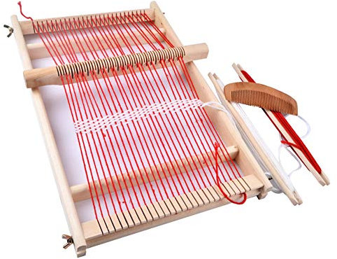 KS TOOLS HIOD Wooden Multi-Craft Weaving Loom Large Frame 9.85x 15.75x 1.3 Inch Handcraft for Kids,