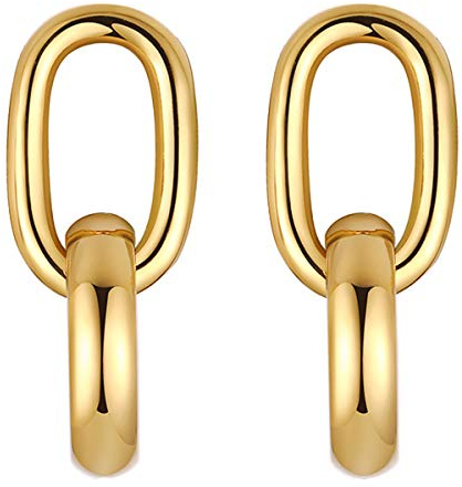Caimeytie Damen Ohrringe Hängend Gold Edelstahl Einfacher Stil Doppelringe Schmuck valentins geschenke